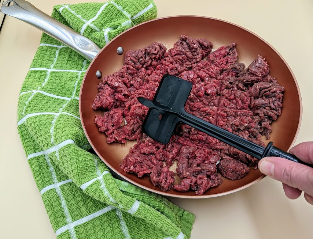 ground beef in skillet