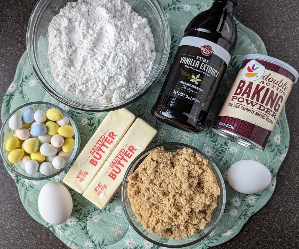 Mini Egg Cookie Bars ingredients