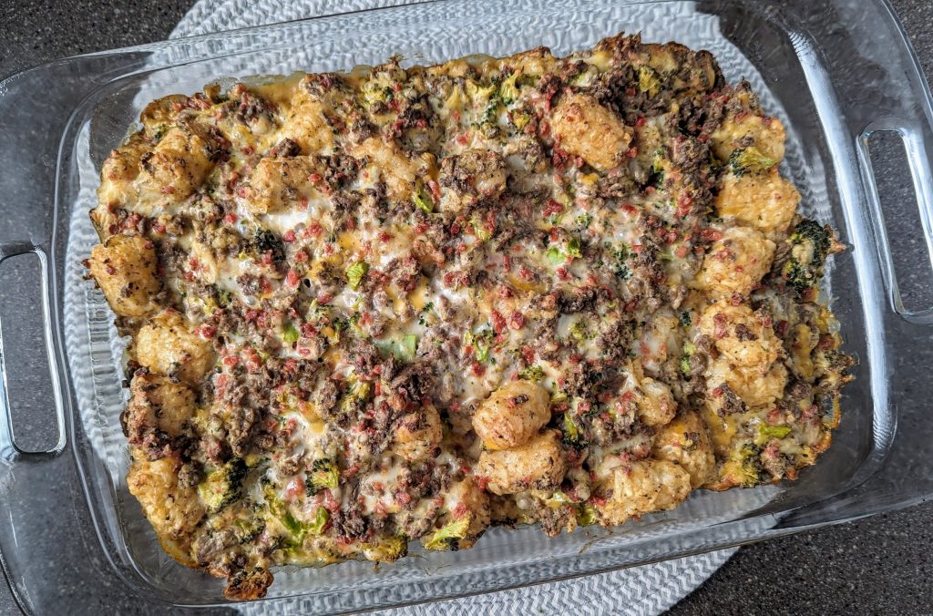 Baked cracked hamburger hash casserole 