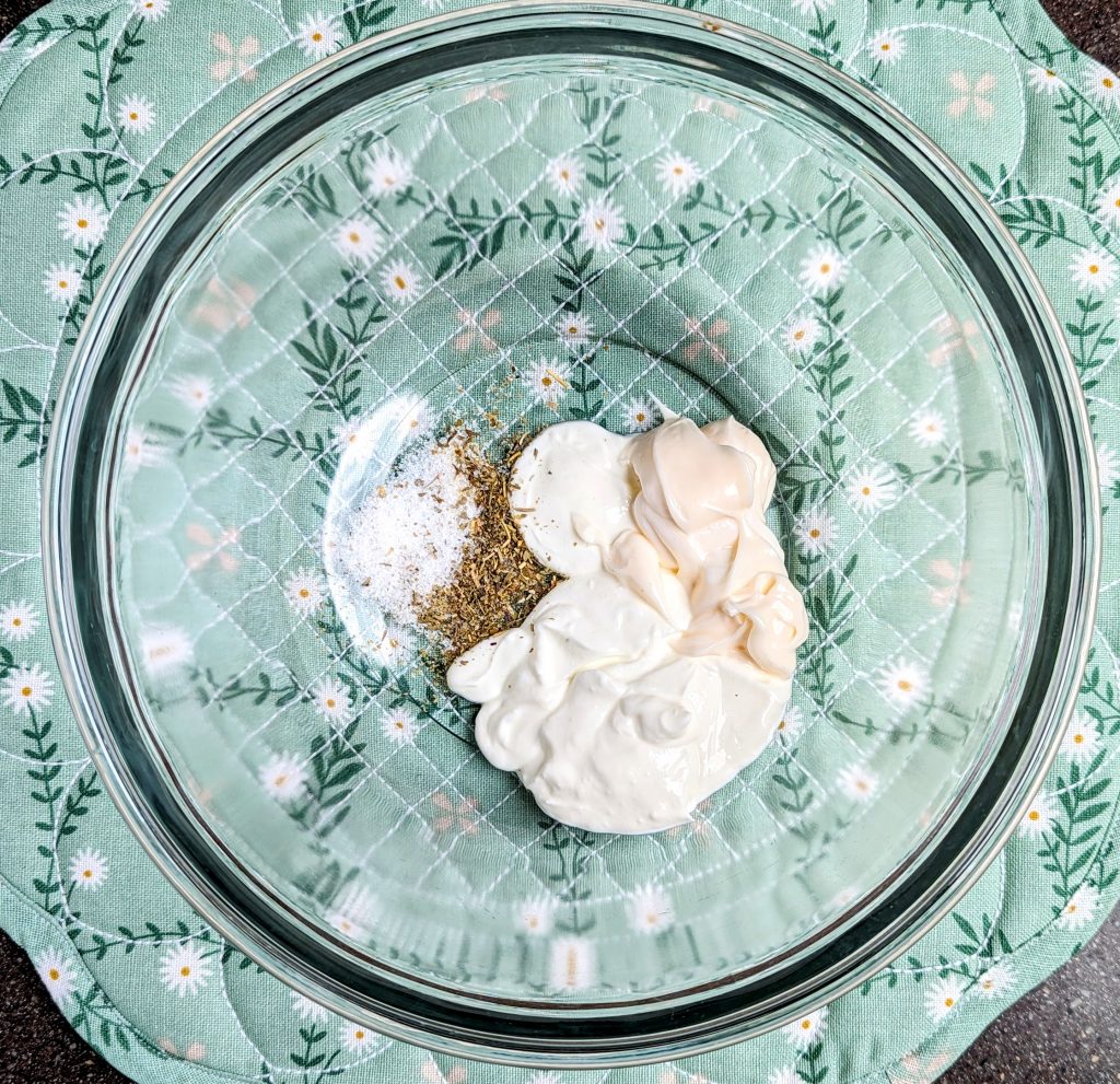 dressing ingredients in bowl