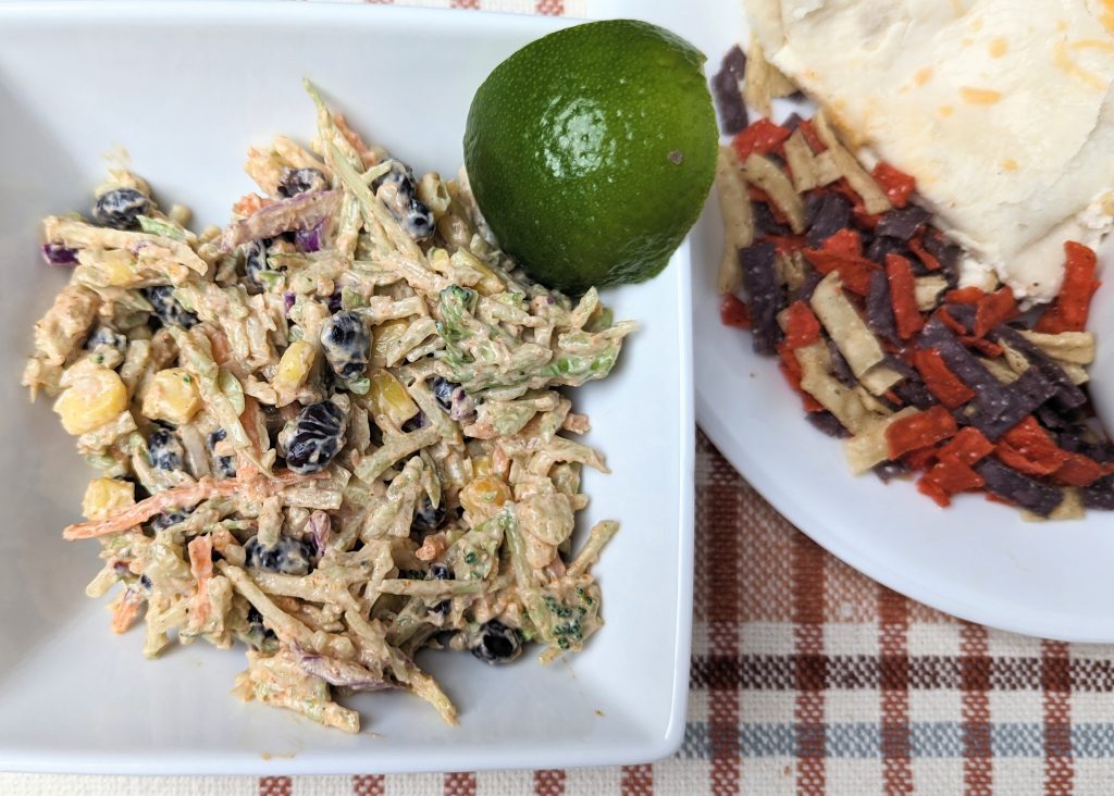 mexican rainbow coleslaw serving suggestion