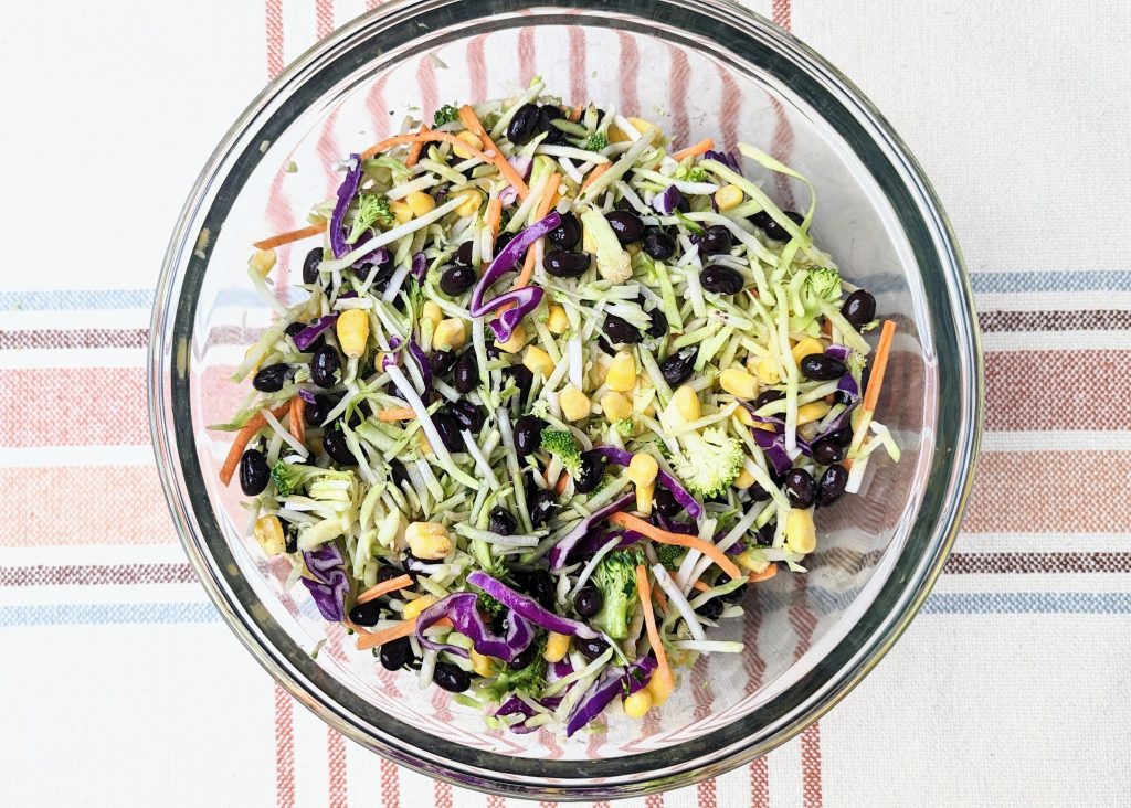 mexican rainbow coleslaw in bowl