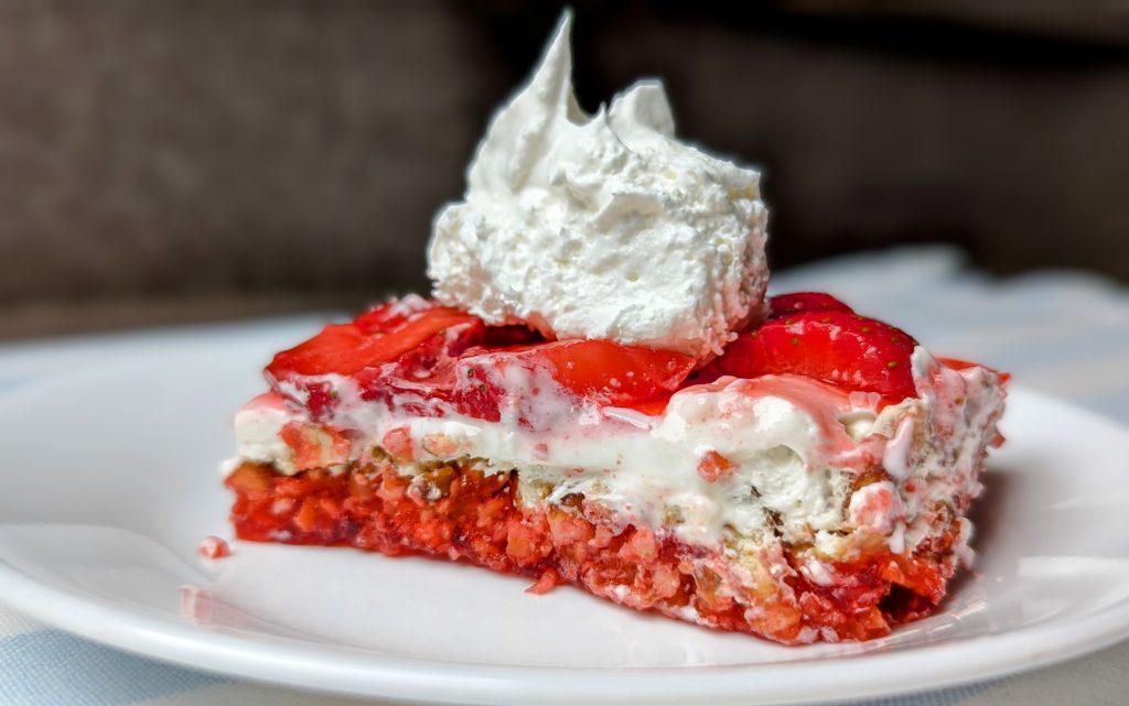 strawberry pretzel delight on plate