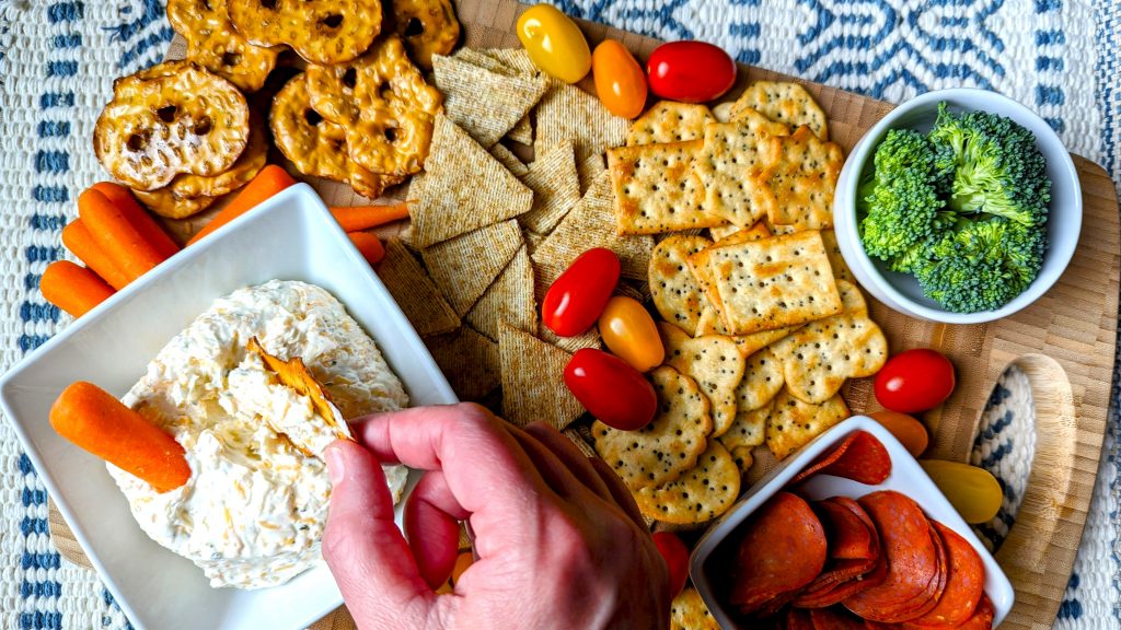 enjoying zesty ranch cheese ball