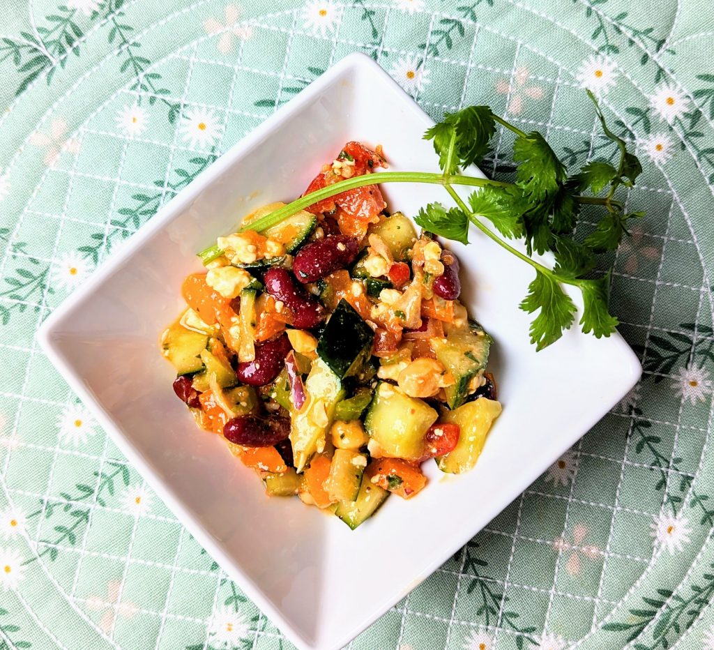 mediterranean bean salad serving