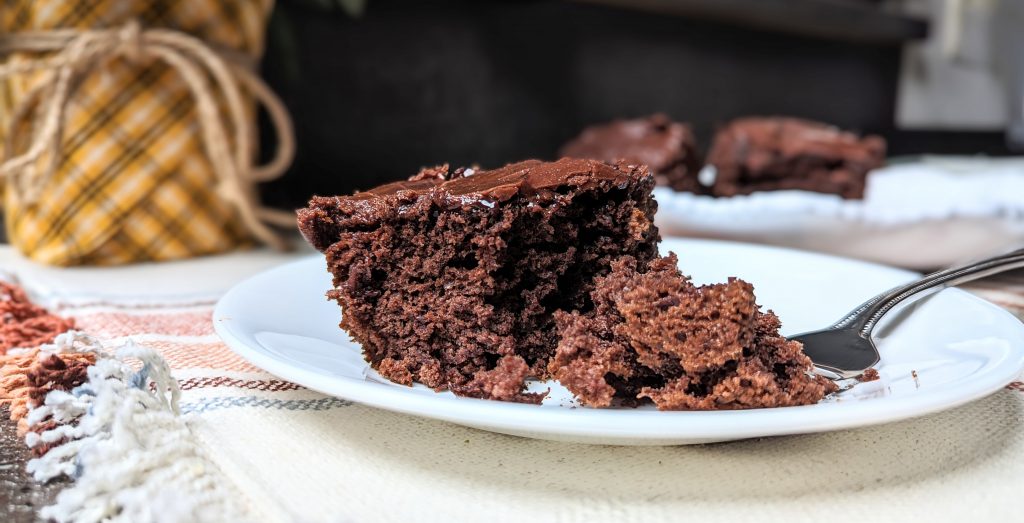 slice of chocolate covered cherry cake