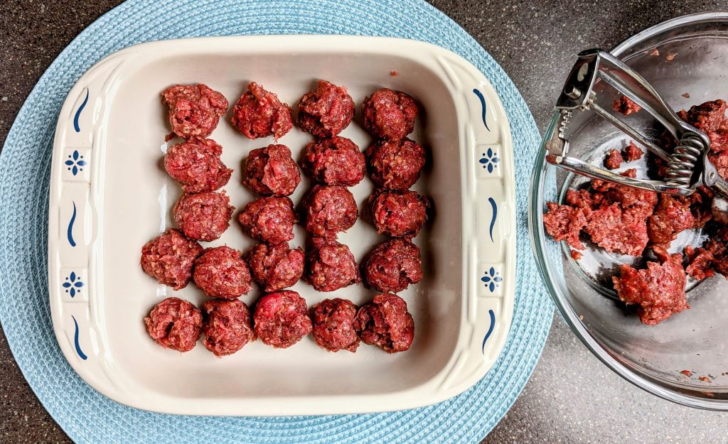 meatballs with cookie scooper