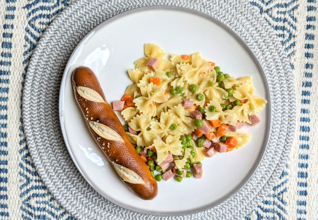 Ham and Vegetable Dijon with noodles