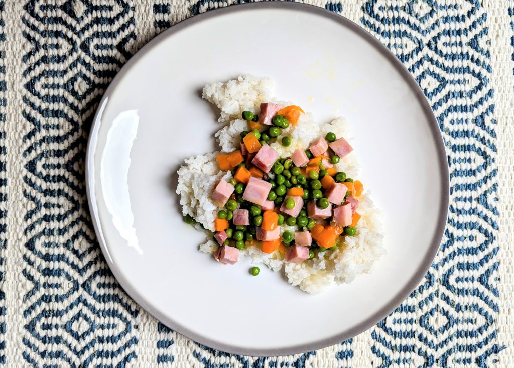 Ham and Vegetable Dijon with rice