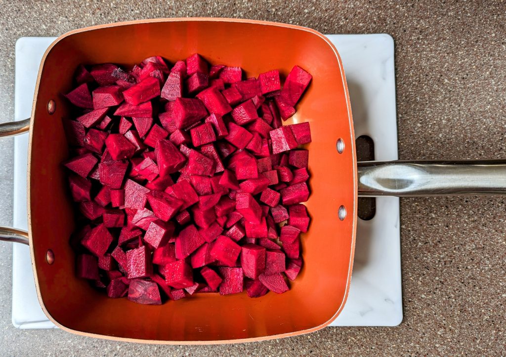 raw beets in pot