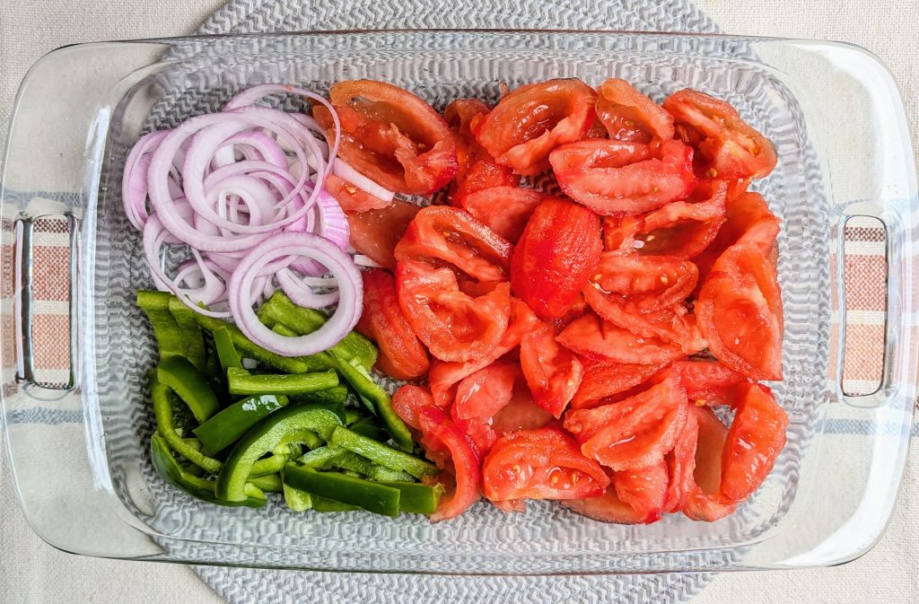 Fire and Ice Tomato Salad fresh ingredients