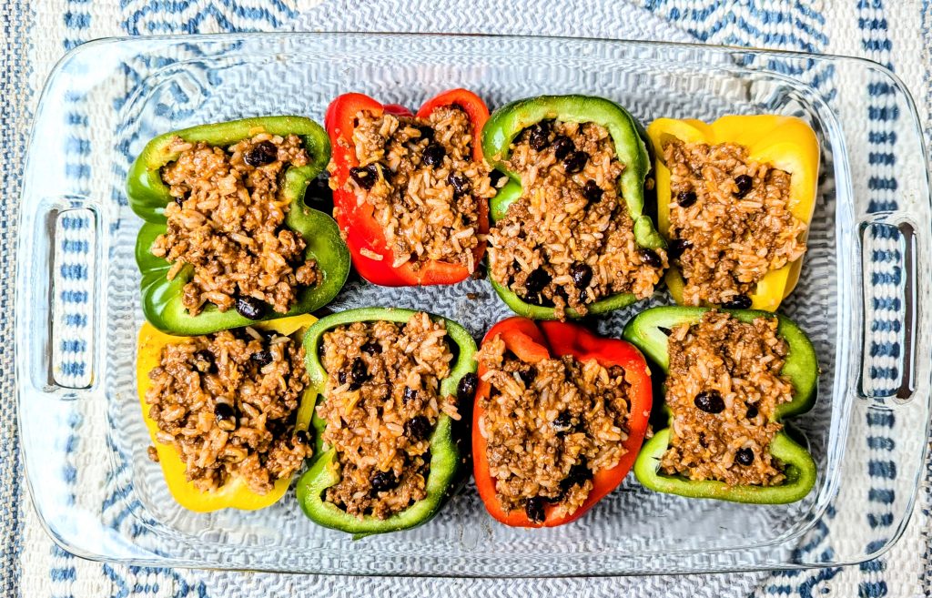 Mexican stuffed peppers stuffed with filling