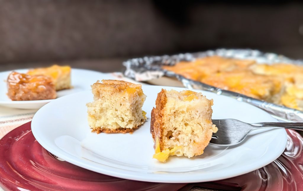 peach upside-down cake