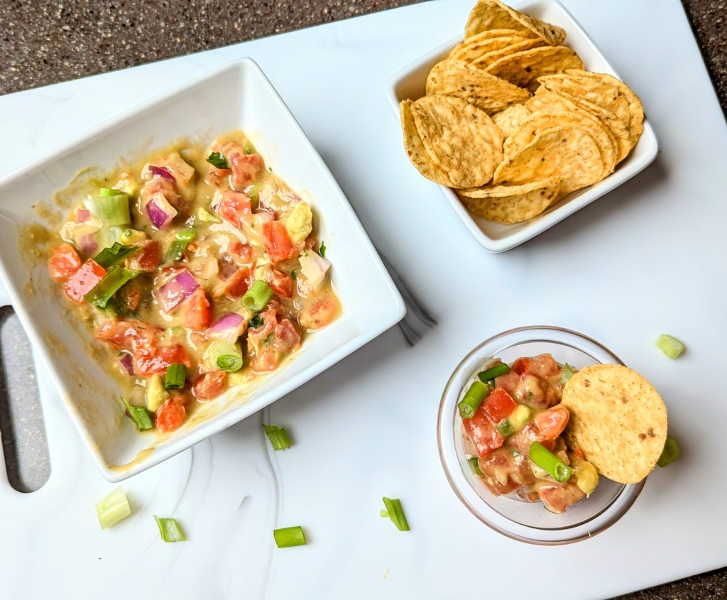 south of the border salsa on serving tray