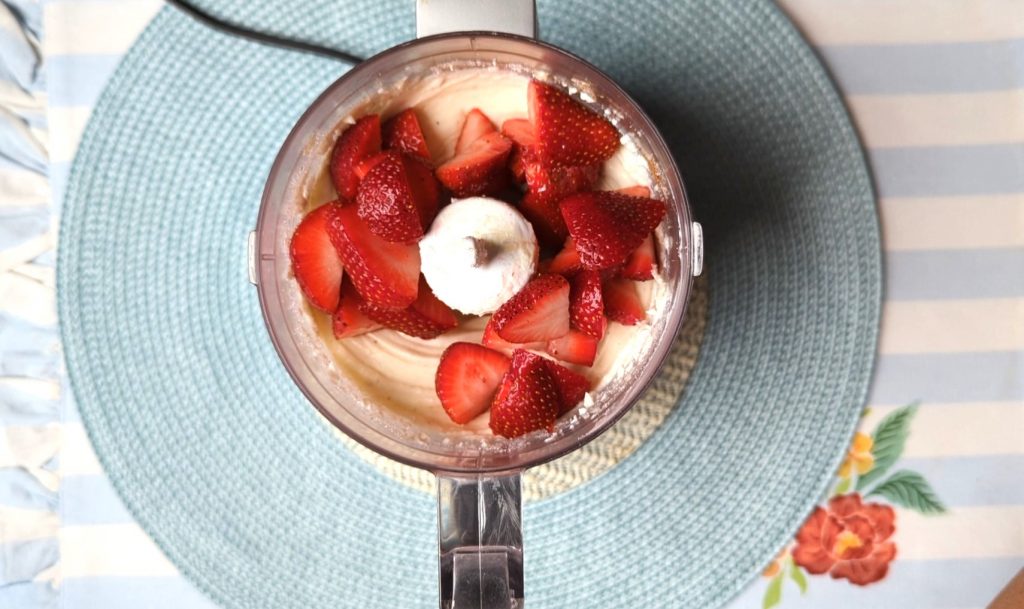 strawberries in food processor