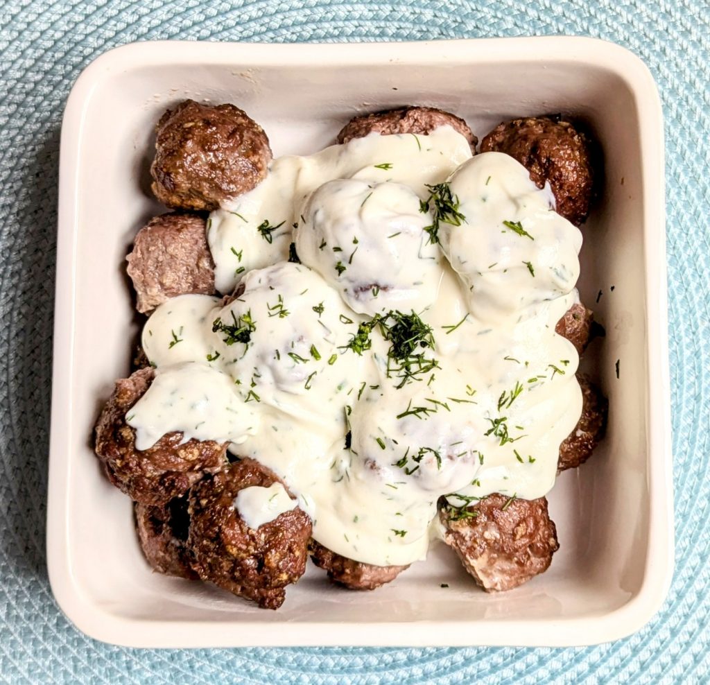 swedish meatballs with dill sauce appetizer