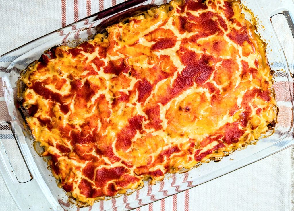 beef ragu italiano in casserole dish