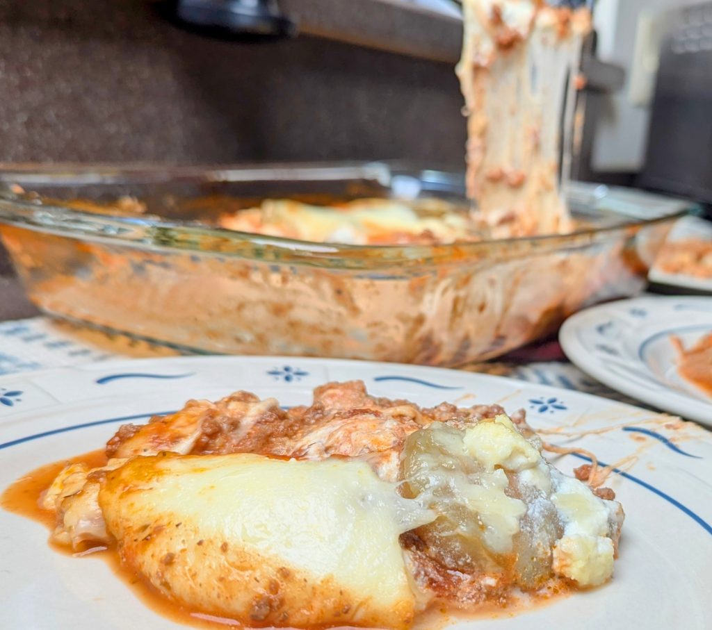 three cheese eggplant italiano on plate