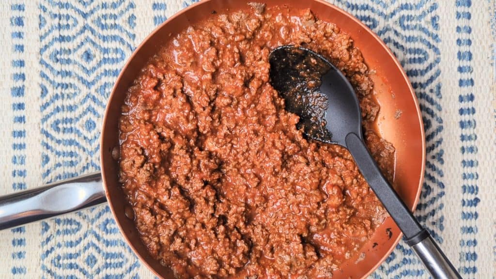 browning meat in skillet