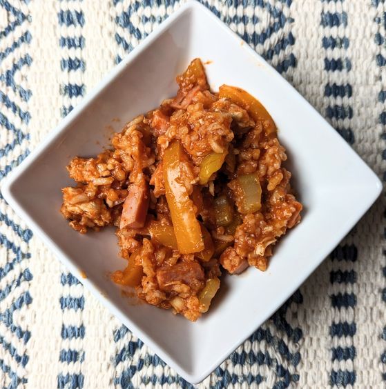 Ham and Chicken Jambalaya in bowl