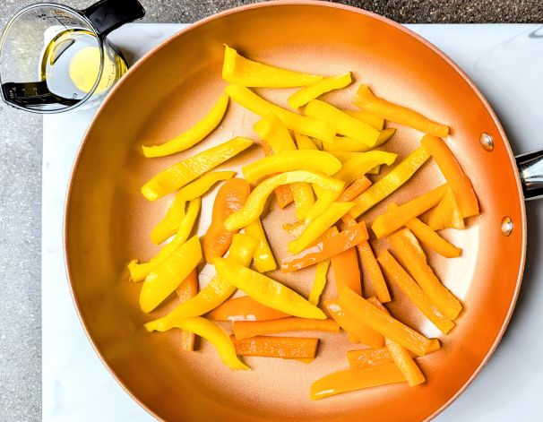 peppers in skillet