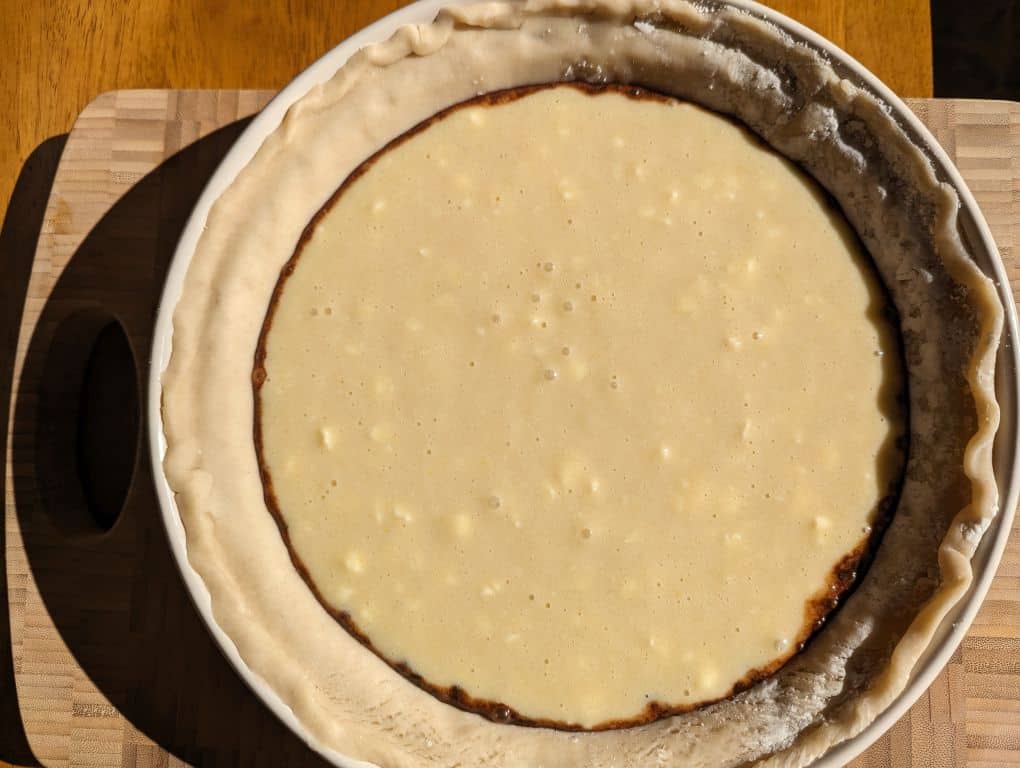 cake batter on top