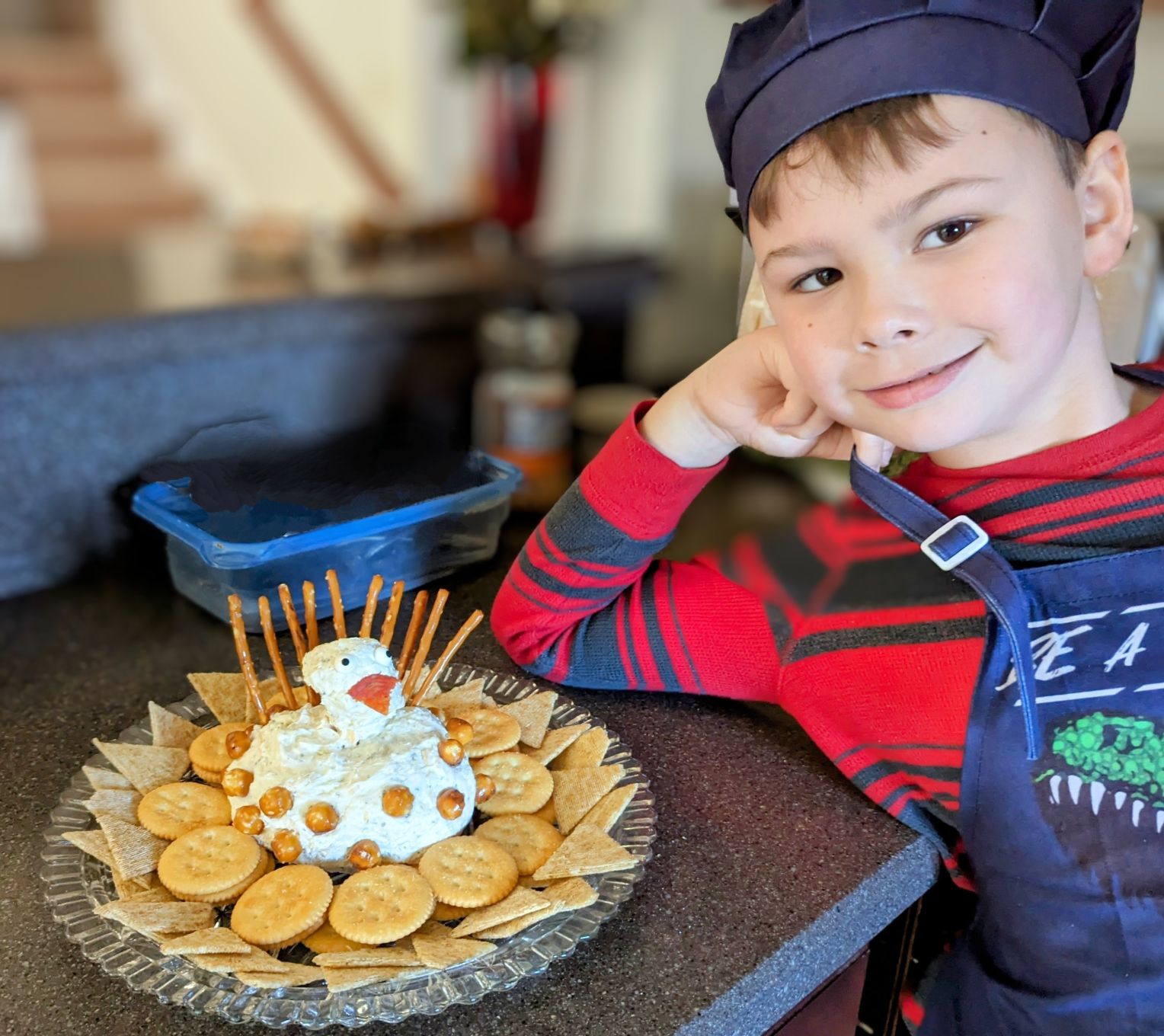 making zesty turkey cheese ball