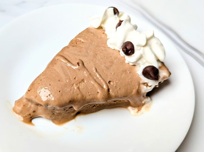 chocolate peanut butter pie on plate