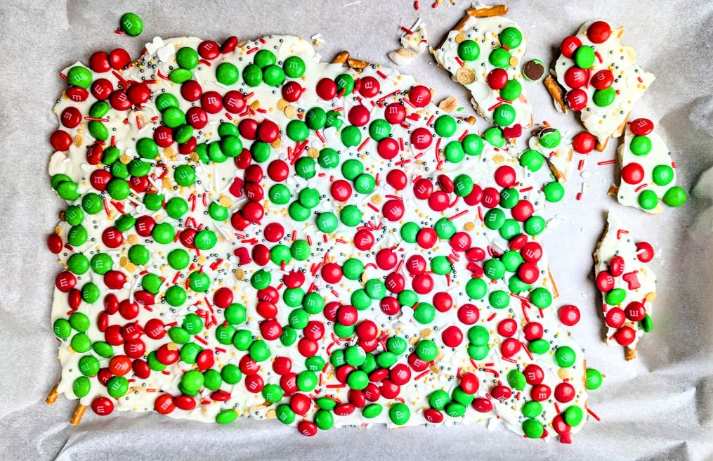 Christmas Bark on baking pan