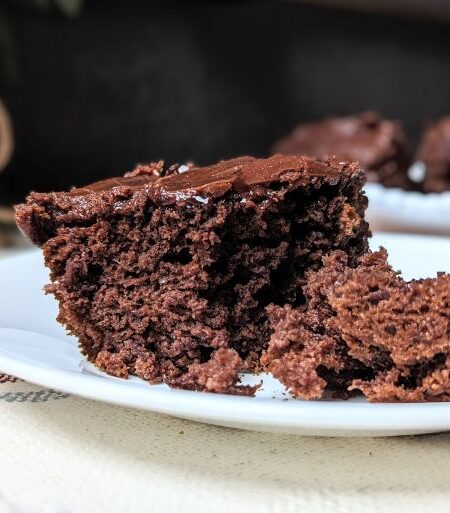 chocolate covered cherry cake serving on plate