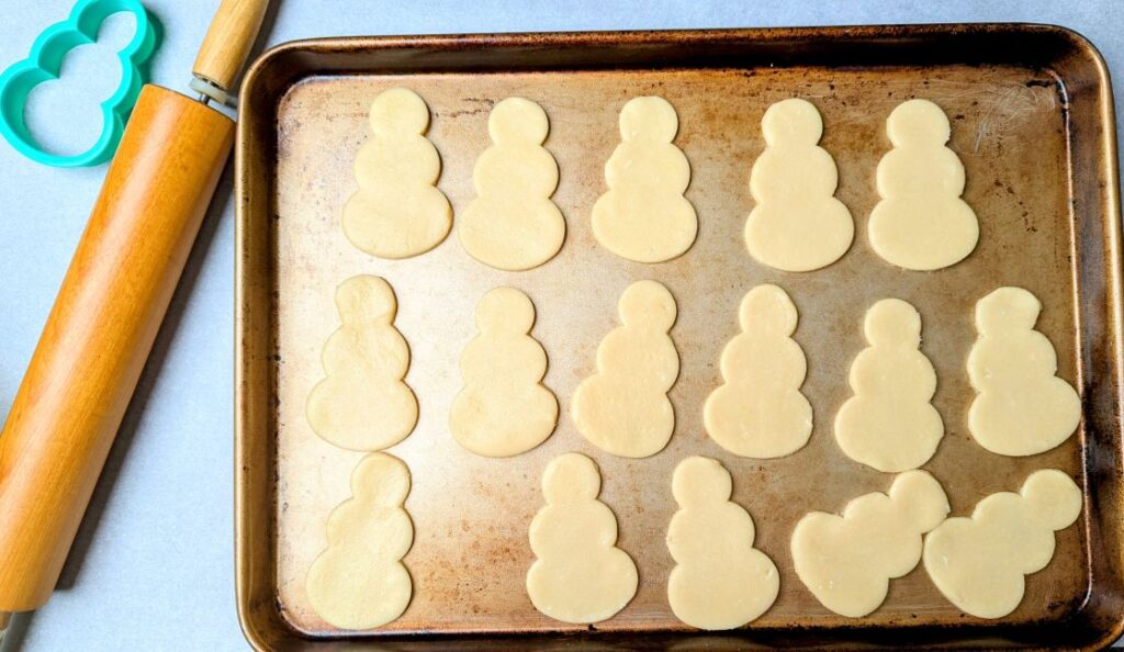 christmas butter cookies on pan