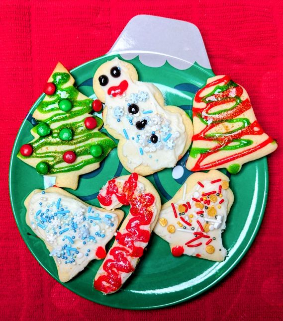 christmas butter cookies on plate