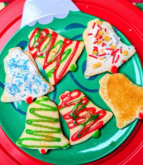 christmas butter cookies on plate