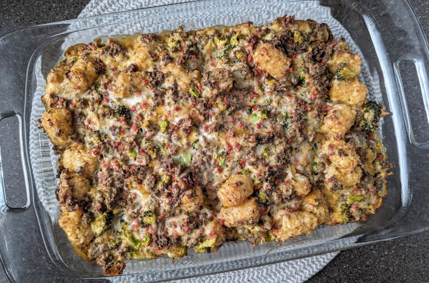 Baked cracked hamburger hash casserole 