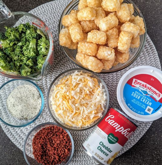 ingredients for Cracked hamburger hash casserole