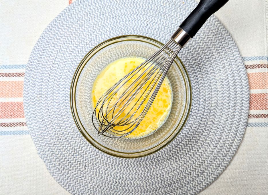 milk, eggs and orange zest