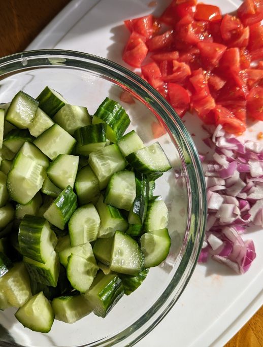 English Cucumber Salad ingredients