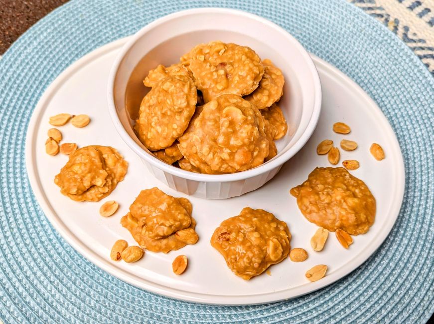 peanut clusters on serving tray