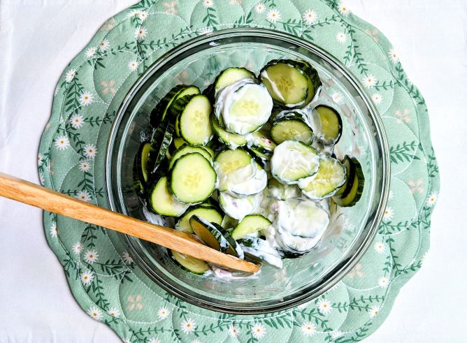 adding cucumbers