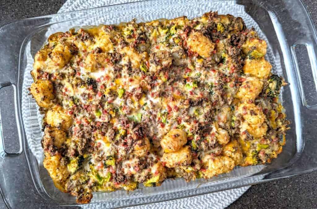 Baked cracked hamburger hash casserole