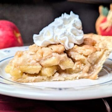 dutch apple crumb pie on plate