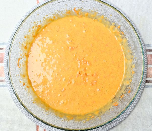 carrot cake batter in bowl