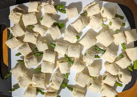 cut canapes on board