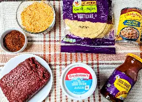 three layer cheesy taco bake ingredients
