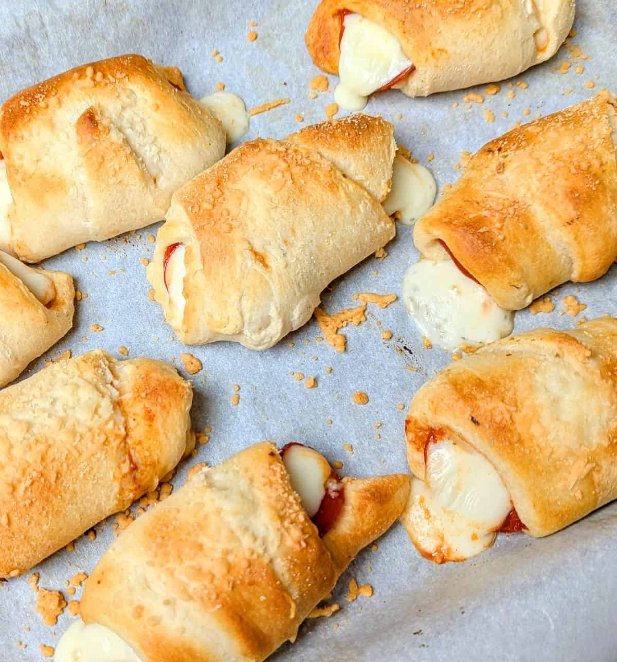 pizza rolls on tray