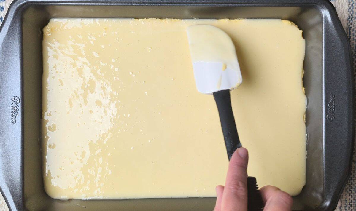spreading glaze on top