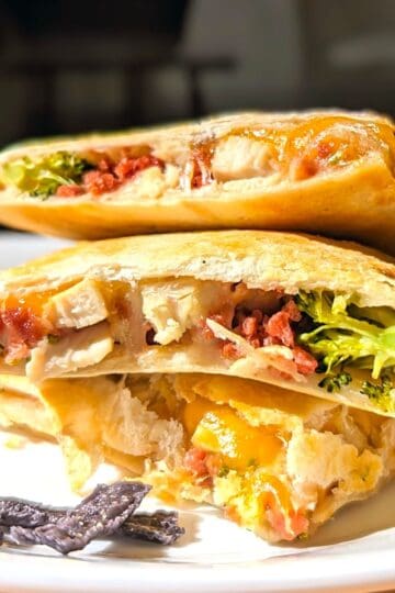 chicken bacon ranch quesadillas on plate