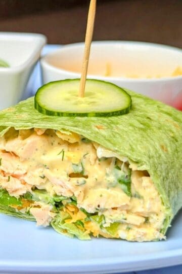 chicken salad wrap on plate