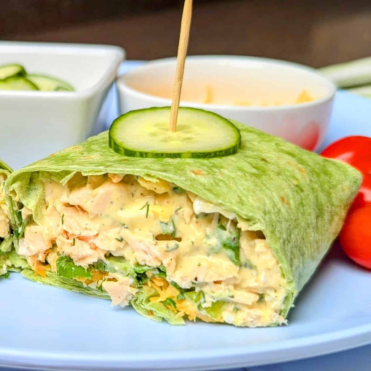 chicken salad wrap on plate