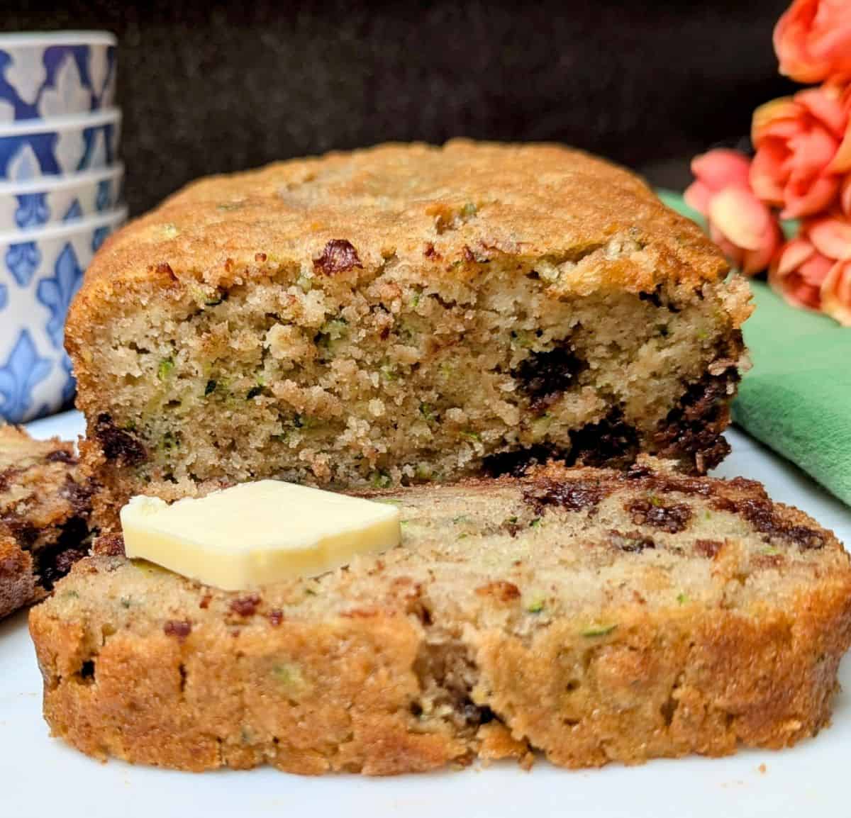 butter on zucchini bread